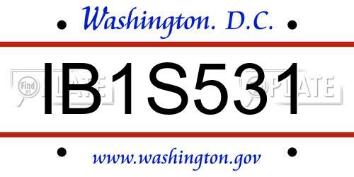 IB1S531 District Of Columbia License Plate