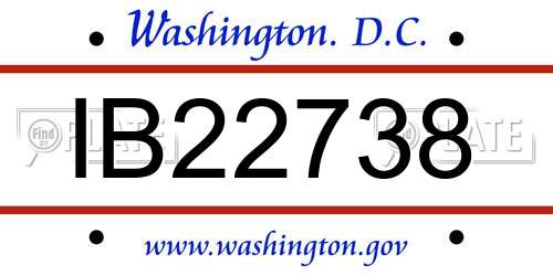 IB22738 District Of Columbia License Plate