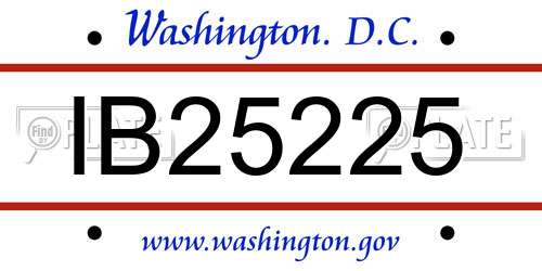 IB25225 District Of Columbia License Plate