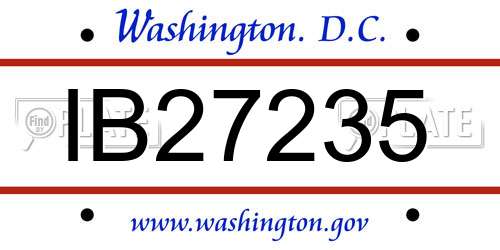 IB27235 District Of Columbia License Plate