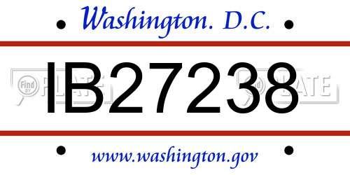 IB27238 District Of Columbia License Plate