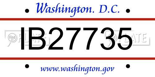 IB27735 District Of Columbia License Plate