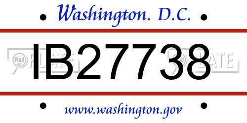 IB27738 District Of Columbia License Plate