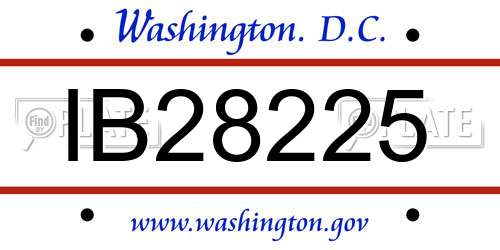 IB28225 District Of Columbia License Plate