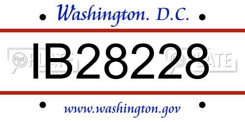 IB28228 District Of Columbia License Plate