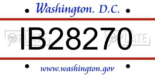 IB28270 District Of Columbia License Plate