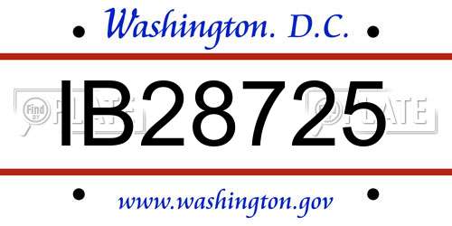 IB28725 District Of Columbia License Plate