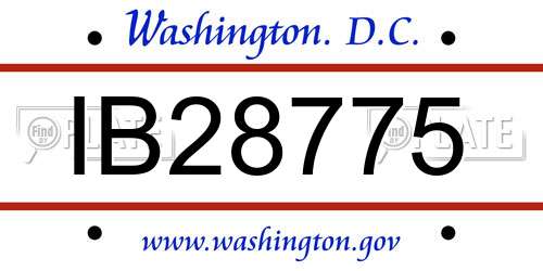 IB28775 District Of Columbia License Plate