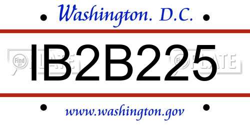 IB2B225 District Of Columbia License Plate