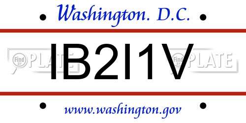 IB2I1V District Of Columbia License Plate