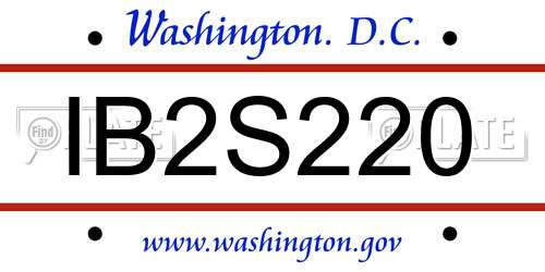IB2S220 District Of Columbia License Plate