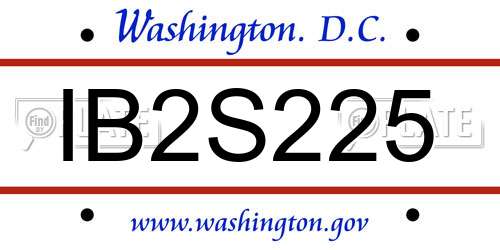 IB2S225 District Of Columbia License Plate