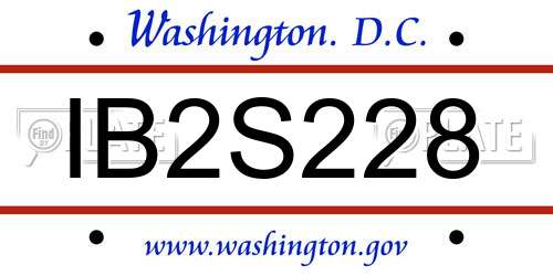 IB2S228 District Of Columbia License Plate