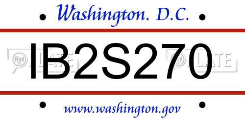 IB2S270 District Of Columbia License Plate