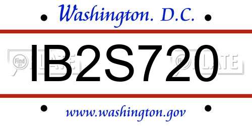 IB2S720 District Of Columbia License Plate