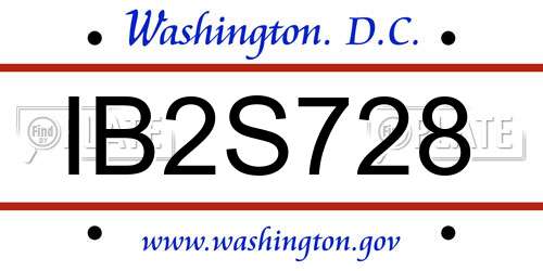 IB2S728 District Of Columbia License Plate