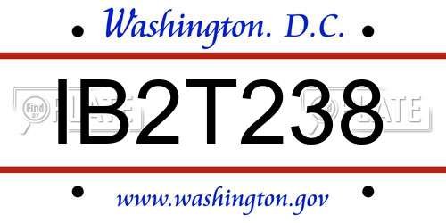 IB2T238 District Of Columbia License Plate