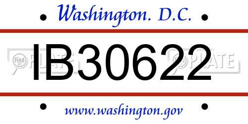 IB30622 District Of Columbia License Plate