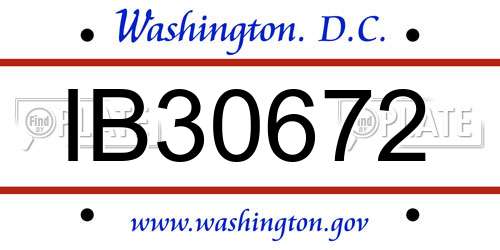 IB30672 District Of Columbia License Plate