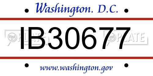 IB30677 District Of Columbia License Plate