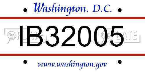 IB32005 District Of Columbia License Plate