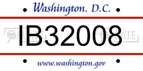 IB32008 District Of Columbia License Plate
