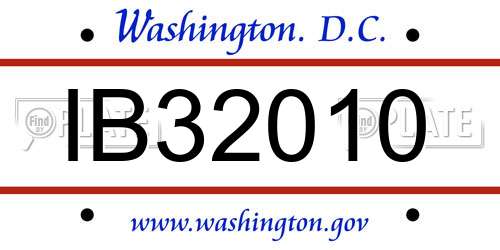 IB32010 District Of Columbia License Plate
