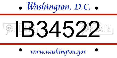 IB34522 District Of Columbia License Plate