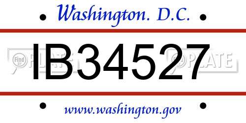 IB34527 District Of Columbia License Plate