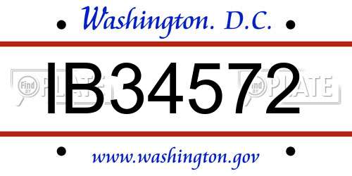 IB34572 District Of Columbia License Plate