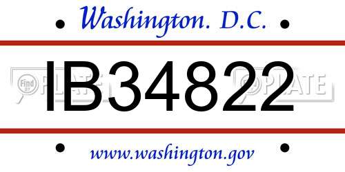 IB34822 District Of Columbia License Plate