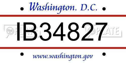 IB34827 District Of Columbia License Plate