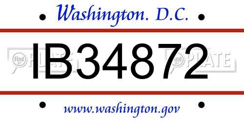 IB34872 District Of Columbia License Plate