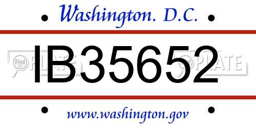 IB35652 District Of Columbia License Plate