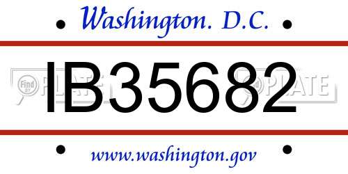 IB35682 District Of Columbia License Plate