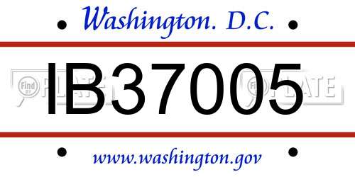 IB37005 District Of Columbia License Plate