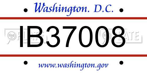 IB37008 District Of Columbia License Plate