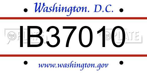 IB37010 District Of Columbia License Plate