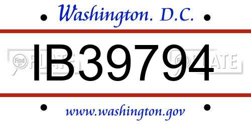 IB39794 District Of Columbia License Plate