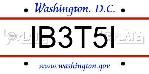 IB3T5I District Of Columbia License Plate
