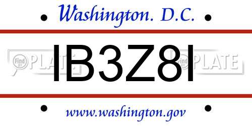 IB3Z8I District Of Columbia License Plate