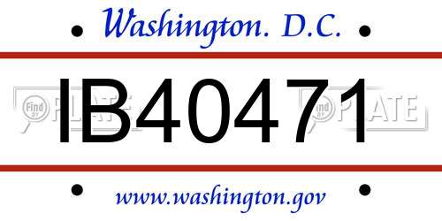 IB40471 District Of Columbia License Plate