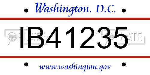 IB41235 District Of Columbia License Plate