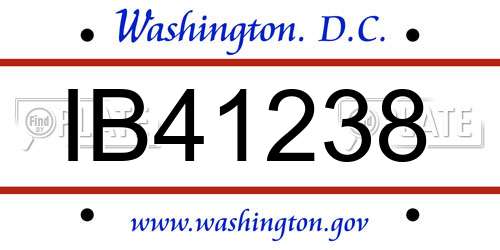 IB41238 District Of Columbia License Plate