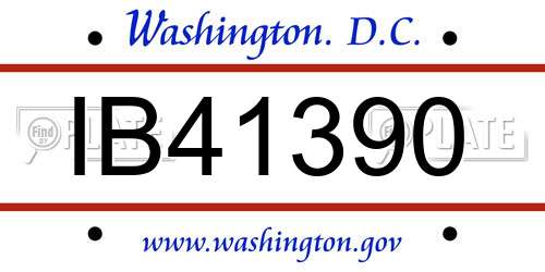 IB41390 District Of Columbia License Plate
