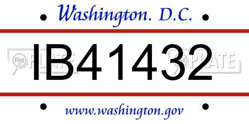 IB41432 District Of Columbia License Plate