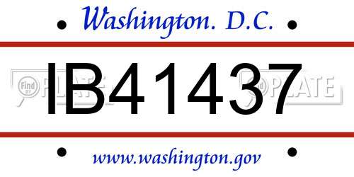 IB41437 District Of Columbia License Plate