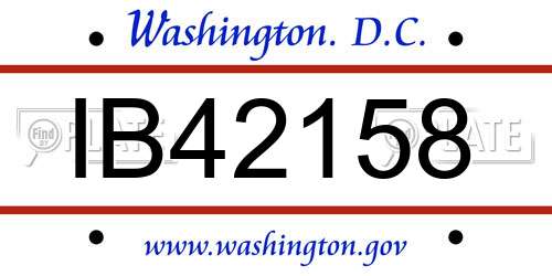IB42158 District Of Columbia License Plate
