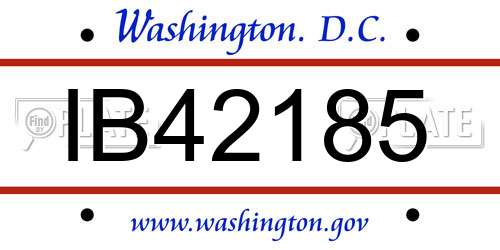 IB42185 District Of Columbia License Plate