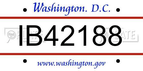 IB42188 District Of Columbia License Plate